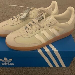 NWT Adidas Samba OG “Beige/White”